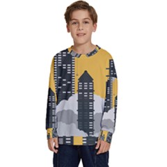 Minimal Skyscrapers Kids  Crewneck Sweatshirt