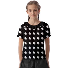 Background Dots Circles Graphic Kids  Frill Chiffon Blouse by Ndabl3x