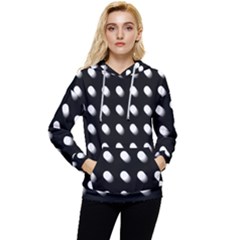 Background Dots Circles Graphic Women s Lightweight Drawstring Hoodie