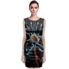 Organism Neon Science Sleeveless Velvet Midi Dress