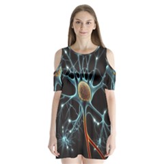 Organism Neon Science Shoulder Cutout Velvet One Piece