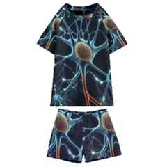 Organism Neon Science Kids  Swim T-shirt And Shorts Set by Ndabl3x