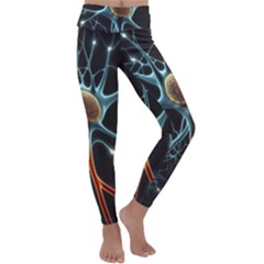 Organism Neon Science Kids  Lightweight Velour Classic Yoga Leggings by Ndabl3x