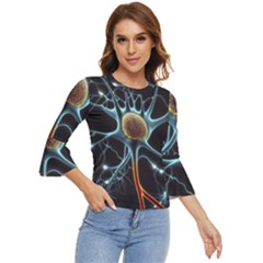 Organism Neon Science Bell Sleeve Top