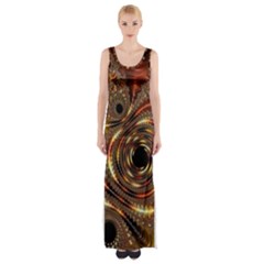 Geometric Art Fractal Abstract Art Thigh Split Maxi Dress by Ndabl3x