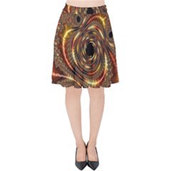 Geometric Art Fractal Abstract Art Velvet High Waist Skirt by Ndabl3x