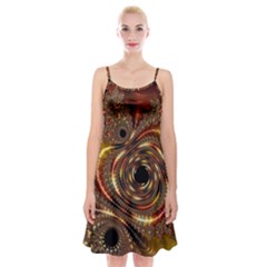 Geometric Art Fractal Abstract Art Spaghetti Strap Velvet Dress