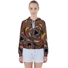 Geometric Art Fractal Abstract Art Women s Tie Up Sweat