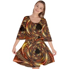 Geometric Art Fractal Abstract Art Velour Kimono Dress