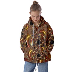 Geometric Art Fractal Abstract Art Kids  Oversized Hoodie