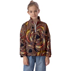 Geometric Art Fractal Abstract Art Kids  Half Zip Hoodie