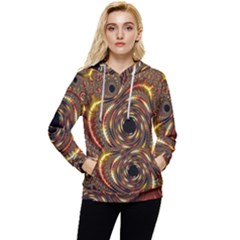 Geometric Art Fractal Abstract Art Women s Lightweight Drawstring Hoodie