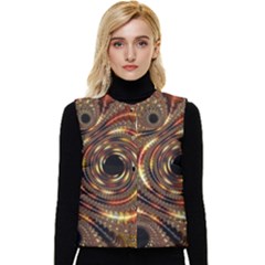 Geometric Art Fractal Abstract Art Women s Button Up Puffer Vest