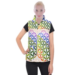 Mandala Rainbow Colorful Women s Button Up Vest