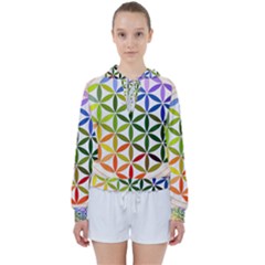 Mandala Rainbow Colorful Women s Tie Up Sweat