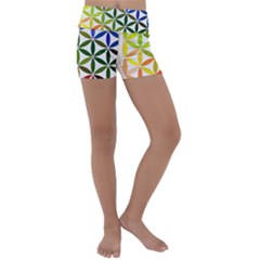 Mandala Rainbow Colorful Kids  Lightweight Velour Yoga Shorts by Ndabl3x