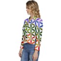 Mandala Rainbow Colorful Women s Long Sleeve Revers Collar Cropped Jacket View2