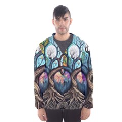 Tree Colourful Men s Hooded Windbreaker