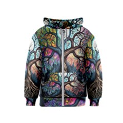 Tree Colourful Kids  Zipper Hoodie