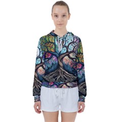 Tree Colourful Women s Tie Up Sweat