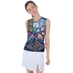 Tree Colourful Women s Sleeveless Sports Top by Ndabl3x