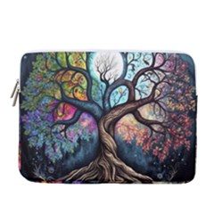 Tree Colourful 14  Vertical Laptop Sleeve Case With Pocket by Ndabl3x