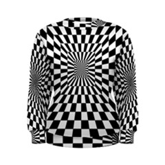 Optical Illusion Chessboard Tunnel Women s Sweatshirt