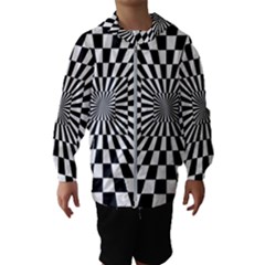 Optical Illusion Chessboard Tunnel Kids  Hooded Windbreaker