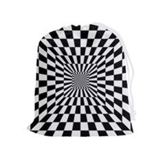 Optical Illusion Chessboard Tunnel Drawstring Pouch (xl) by Ndabl3x