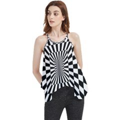 Optical Illusion Chessboard Tunnel Flowy Camisole Tank Top by Ndabl3x