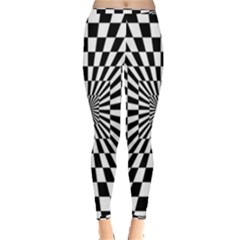 Optical Illusion Chessboard Tunnel Inside Out Leggings by Ndabl3x