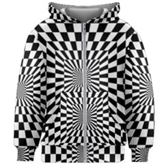 Optical Illusion Chessboard Tunnel Kids  Zipper Hoodie Without Drawstring