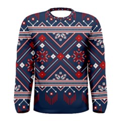 Ukrainian Folk Seamless Pattern Ornament Art Men s Long Sleeve T-shirt