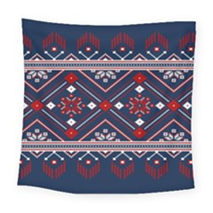 Ukrainian Folk Seamless Pattern Ornament Art Square Tapestry (large)