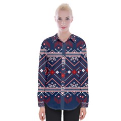 Ukrainian Folk Seamless Pattern Ornament Art Womens Long Sleeve Shirt