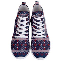 Ukrainian Folk Seamless Pattern Ornament Art Men s Lightweight High Top Sneakers by Bedest