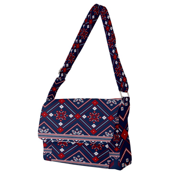 Ukrainian Folk Seamless Pattern Ornament Art Full Print Messenger Bag (S)