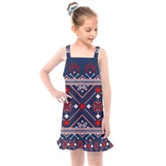 Ukrainian Folk Seamless Pattern Ornament Art Kids  Overall Dress by Bedest