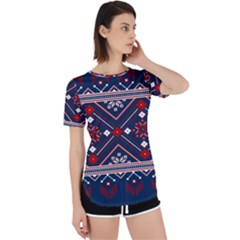 Ukrainian Folk Seamless Pattern Ornament Art Perpetual Short Sleeve T-shirt by Bedest