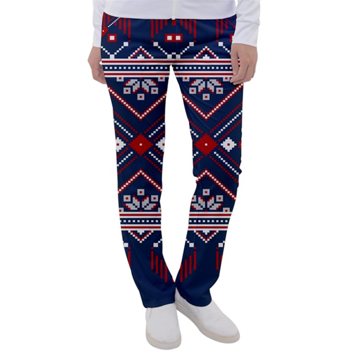 Ukrainian Folk Seamless Pattern Ornament Art Women s Casual Pants