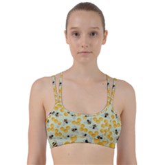 Bees Pattern Honey Bee Bug Honeycomb Honey Beehive Line Them Up Sports Bra by Bedest