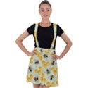 Bees Pattern Honey Bee Bug Honeycomb Honey Beehive Velvet Suspender Skater Skirt View1