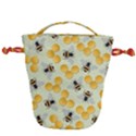 Bees Pattern Honey Bee Bug Honeycomb Honey Beehive Drawstring Bucket Bag View1