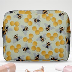 Bees Pattern Honey Bee Bug Honeycomb Honey Beehive Make Up Pouch (large) by Bedest