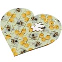 Bees Pattern Honey Bee Bug Honeycomb Honey Beehive Wooden Puzzle Heart View2