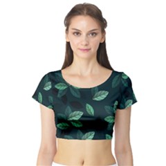 Foliage Short Sleeve Crop Top