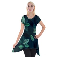 Foliage Short Sleeve Side Drop Tunic