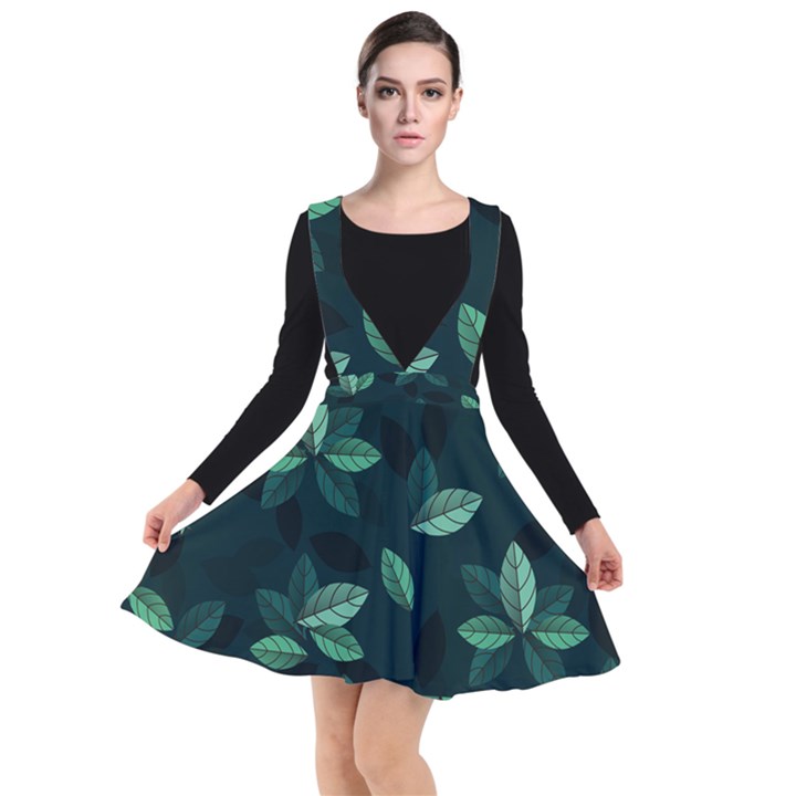 Foliage Plunge Pinafore Dress