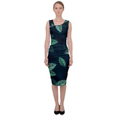 Foliage Sleeveless Pencil Dress