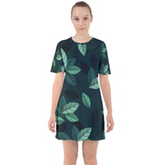 Foliage Sixties Short Sleeve Mini Dress